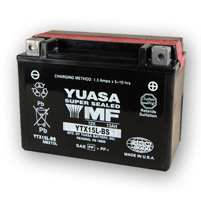 YUASA YTX15L-BS Motorradbatterie 12V 13,7Ah 230A (CCA EN1), YUASA, Hersteller