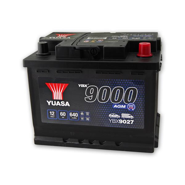 YUASA YBX9027 Starterbatterie 12V 60Ah 640A (EN) AGM Start-Stop