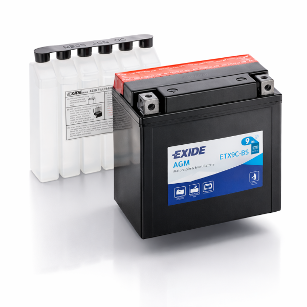 EXIDE ETX9C-BS/YTB9 Motorradbatterie 12V 9Ah 120A